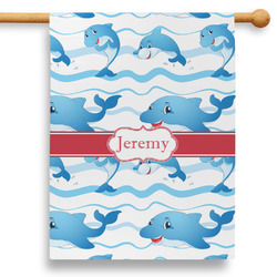 Dolphins 28" House Flag (Personalized)