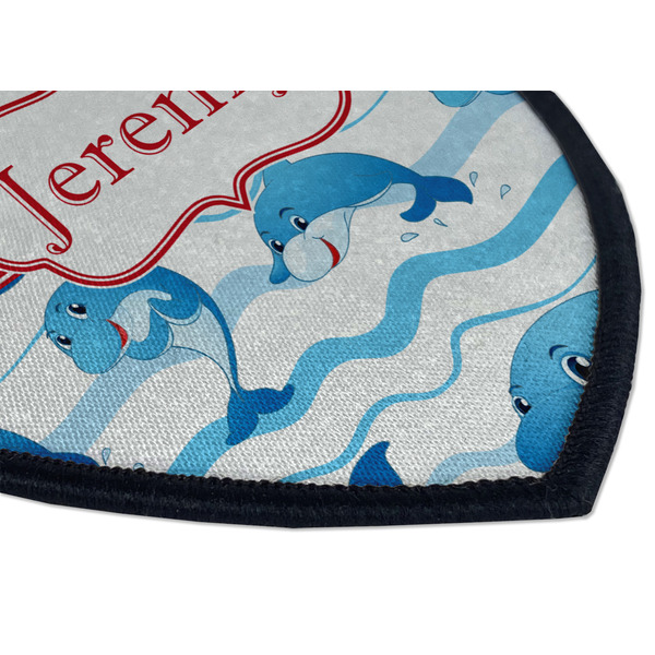 Dolphins Iron on Shield 3 Detail