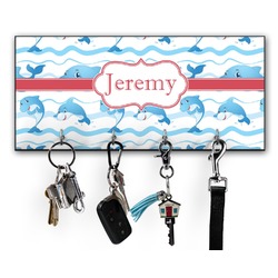 Dolphins Key Hanger w/ 4 Hooks w/ Name or Text