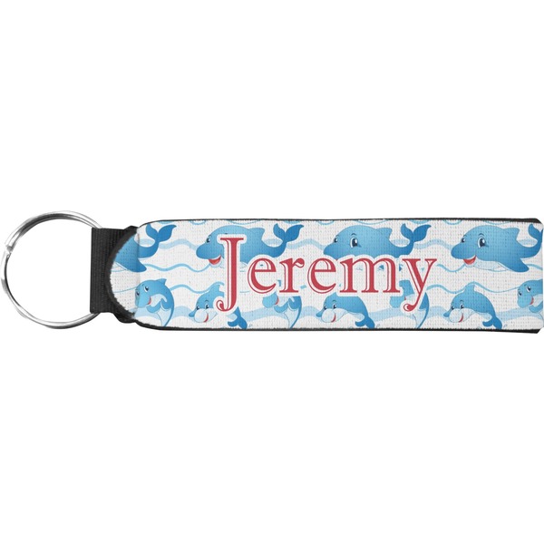 Custom Dolphins Neoprene Keychain Fob (Personalized)
