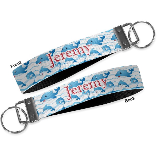 Dolphins Key-chain - Metal and Nylon - Front and Back