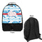 Dolphins Large Backpack - Black - Front & Back View