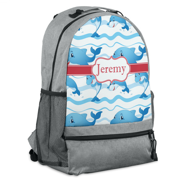 Custom Dolphins Backpack - Grey (Personalized)