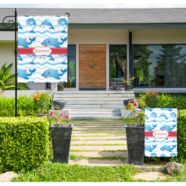 Custom Dolphins Large Garden Flag - Double Sided (Personalized)