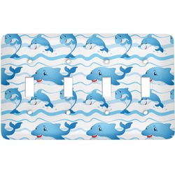 Dolphins Light Switch Cover (4 Toggle Plate)