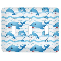 Dolphins Light Switch Cover (3 Toggle Plate)