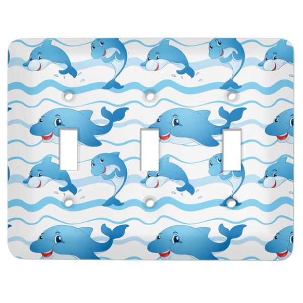 Custom Dolphins Light Switch Cover (3 Toggle Plate)