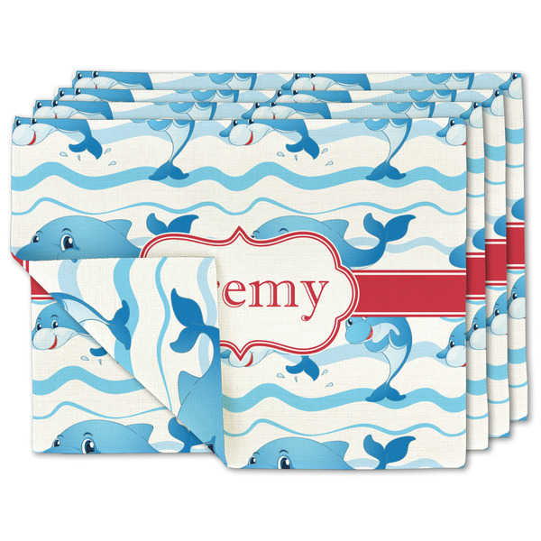 Custom Dolphins Linen Placemat w/ Name or Text