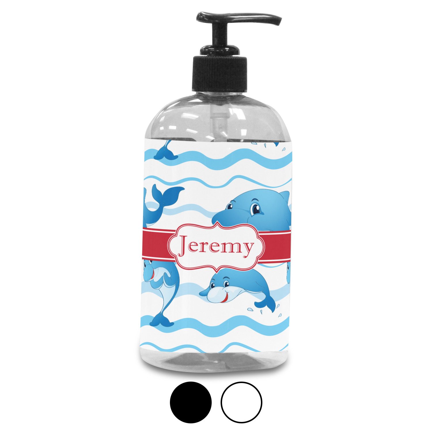 Dolphins Plastic Soap / Lotion Dispenser (Personalized) YouCustomizeIt