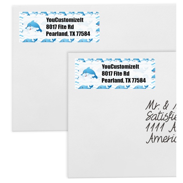 Dolphins Mailing Labels - Double Stack Close Up