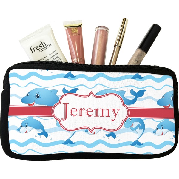 Custom Dolphins Makeup / Cosmetic Bag - Small (Personalized)