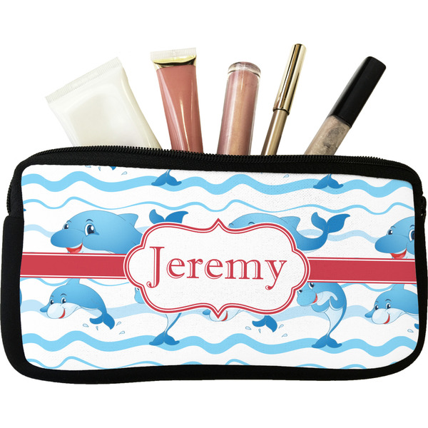 Custom Dolphins Makeup / Cosmetic Bag (Personalized)