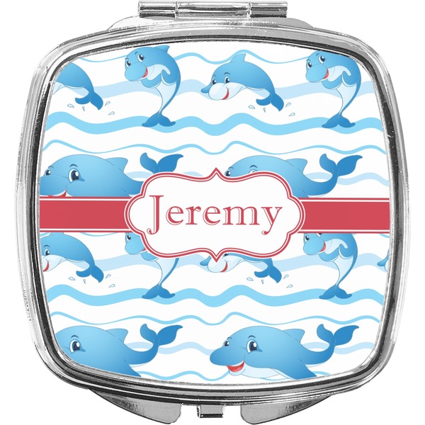 Custom Dolphins Compact Makeup Mirror (Personalized)