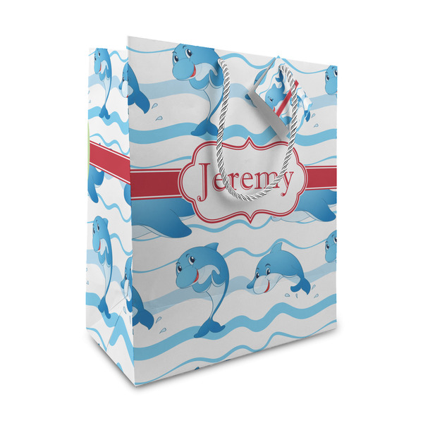 Custom Dolphins Medium Gift Bag (Personalized)