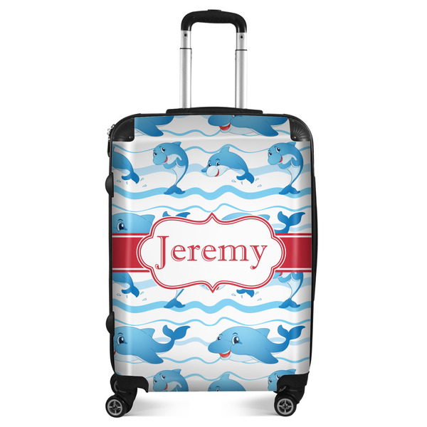 Custom Dolphins Suitcase - 24" Medium - Checked (Personalized)