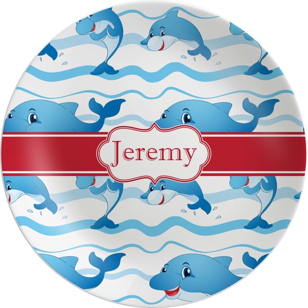 Custom Dolphins Melamine Plate (Personalized)