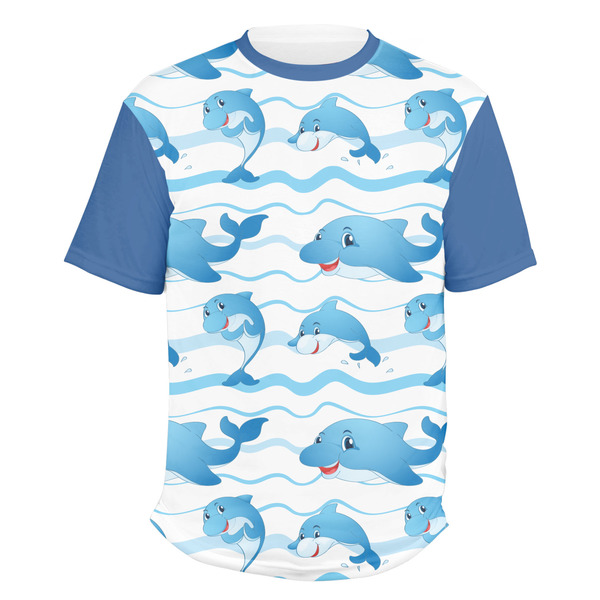 Custom Dolphins Men's Crew T-Shirt - Small