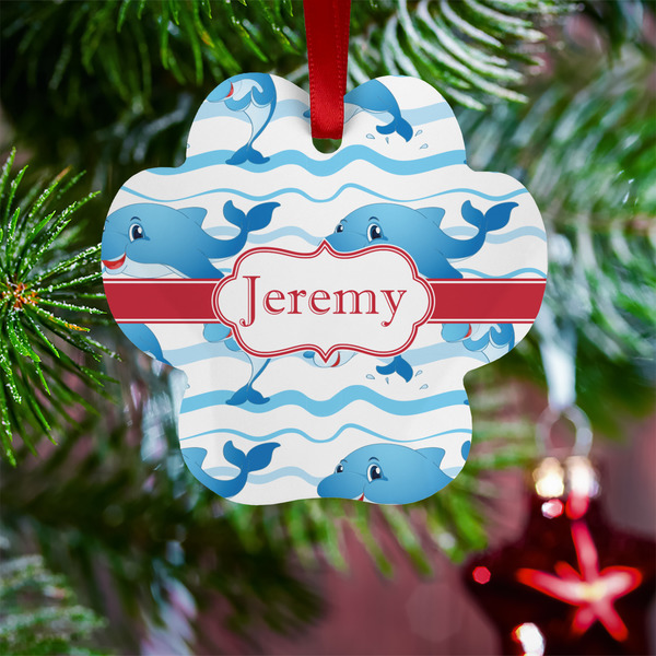 Dolphins Metal Paw Ornament - Lifestyle