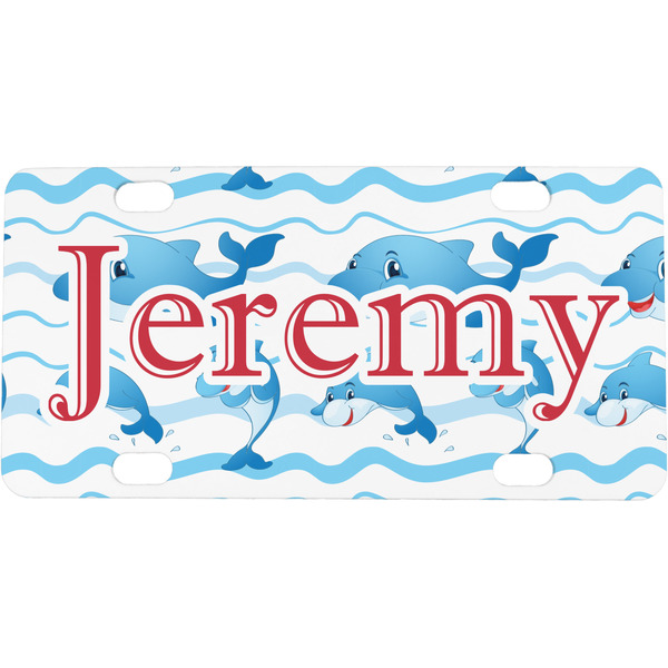Custom Dolphins Mini / Bicycle License Plate (4 Holes) (Personalized)