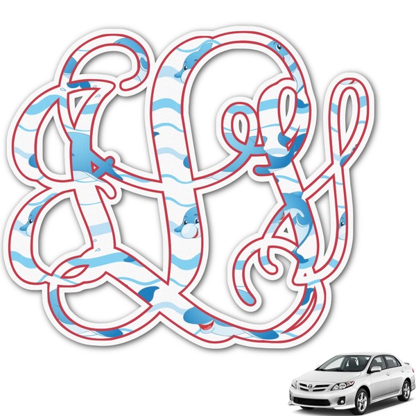Custom Dolphins Monogram Car Decal (Personalized)