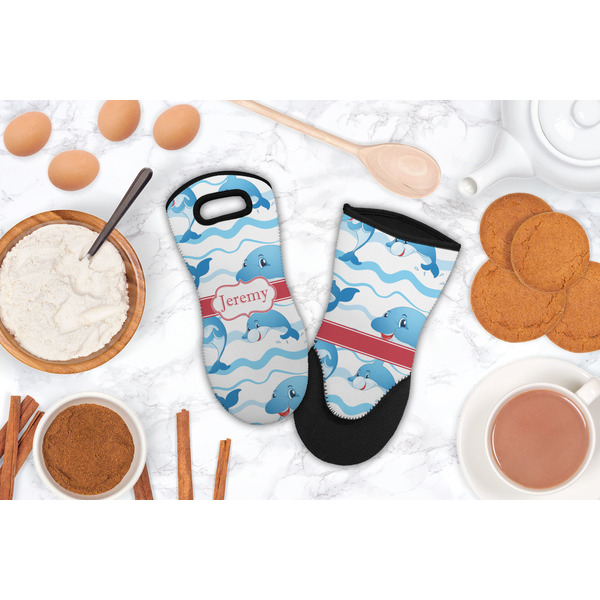 Dolphins Neoprene Oven Mitt - Lifestyle Image