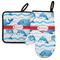 Dolphins Left Oven Mitt & Pot Holder Set w/ Name or Text