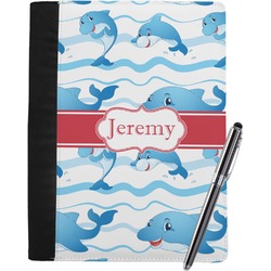 Dolphins Notebook Padfolio - Large w/ Name or Text