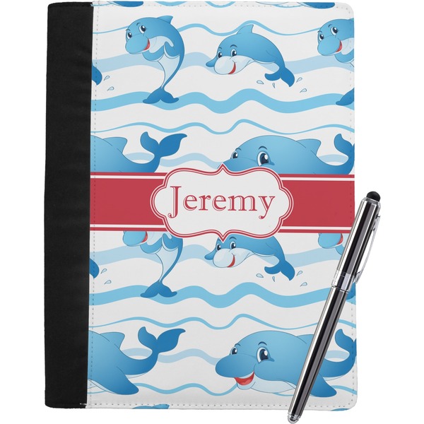 Custom Dolphins Notebook Padfolio - Large w/ Name or Text