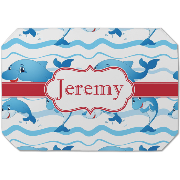 Custom Dolphins Dining Table Mat - Octagon (Single-Sided) w/ Name or Text