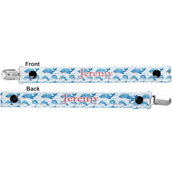 Dolphins Pacifier Clip - Front and Back