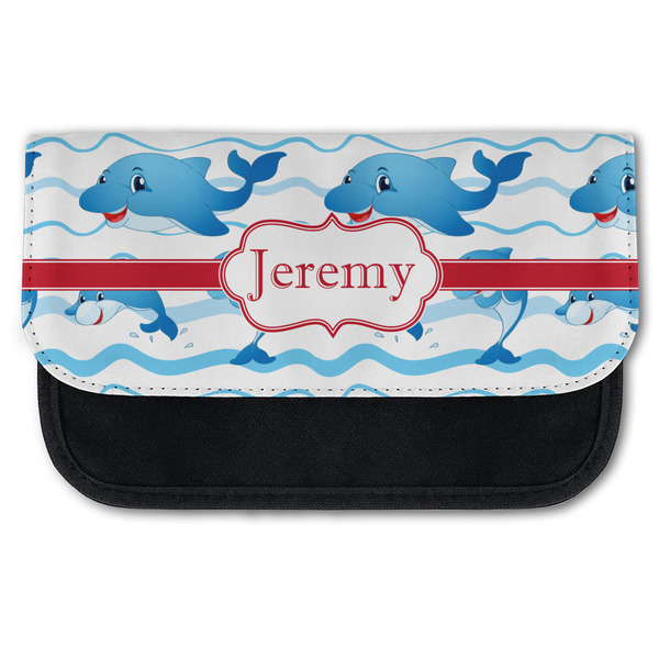 Custom Dolphins Canvas Pencil Case w/ Name or Text