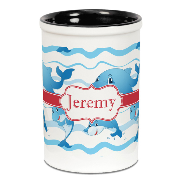 Dolphins Pencil Holder - Black