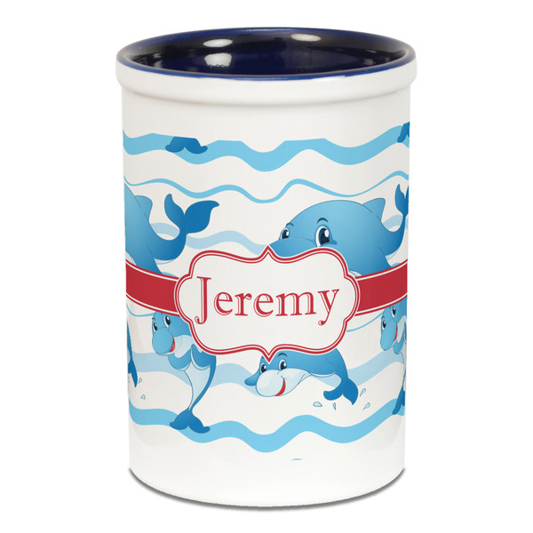 Dolphins Pencil Holder - Blue
