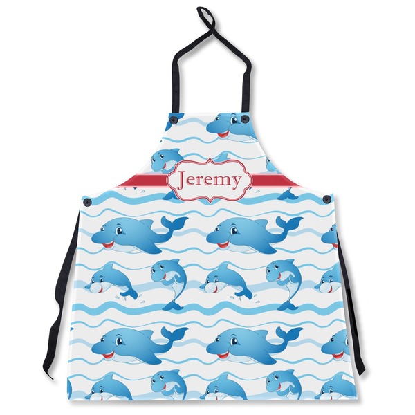 Custom Dolphins Apron Without Pockets w/ Name or Text