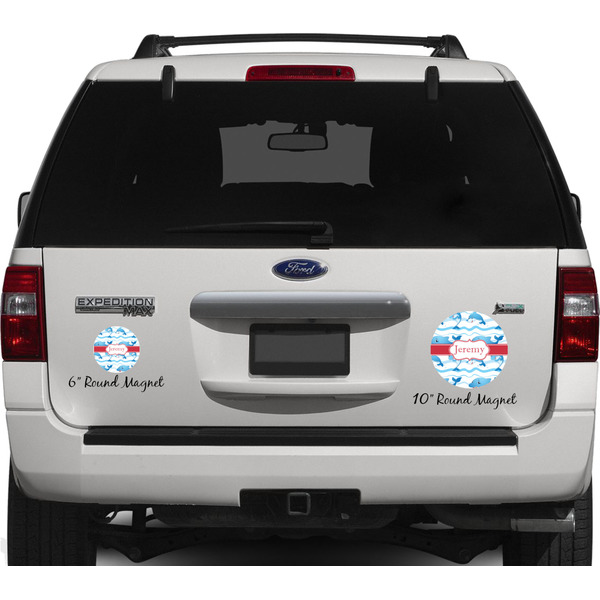 Dolphins Personalized Car Magnets on Ford Explorer