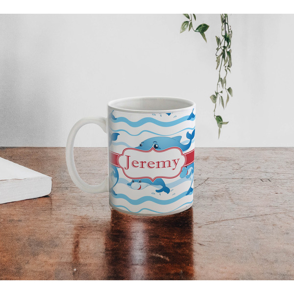 Dolphins Personalized Coffee Mug - Lifestyle