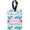 Dolphins Plastic Luggage Tag - Rectangular w/ Name or Text