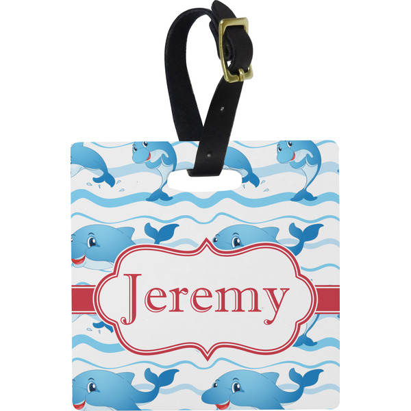 Dolphins Personalized Square Luggage Tag