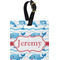 Dolphins Plastic Luggage Tag - Square w/ Name or Text