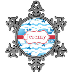 Dolphins Vintage Snowflake Ornament (Personalized)