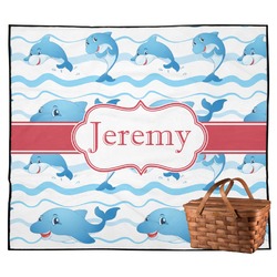 Dolphins Outdoor Picnic Blanket (Personalized)