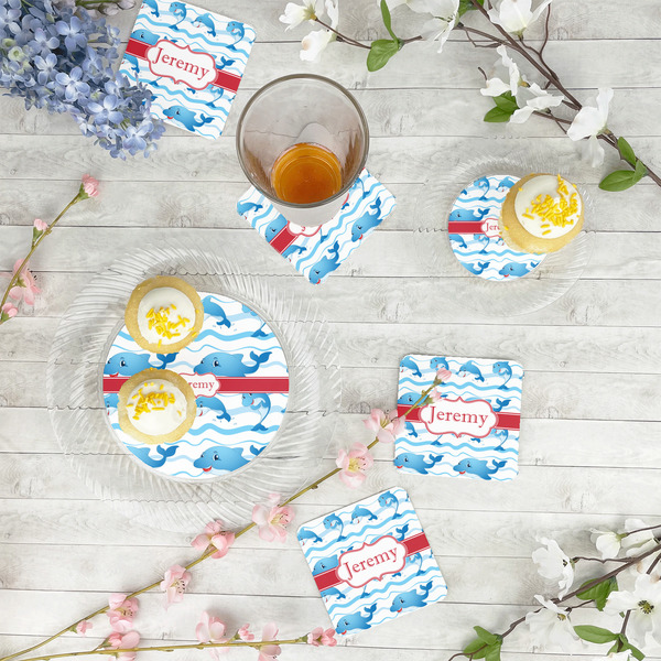 Dolphins Plastic Party Appetizer & Dessert Plates - In Context