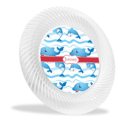 Dolphins Plastic Party Dinner Plates - 10" (Personalized)
