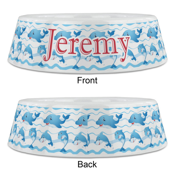 Dolphins Plastic Pet Bowls - Large - APPROVAL