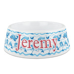 Dolphins Plastic Dog Bowl (Personalized)