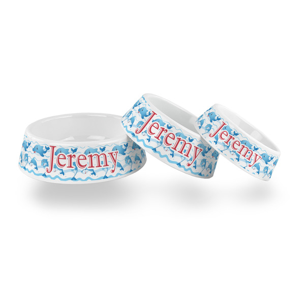 Dolphins Plastic Pet Bowls - PARENT MAIN