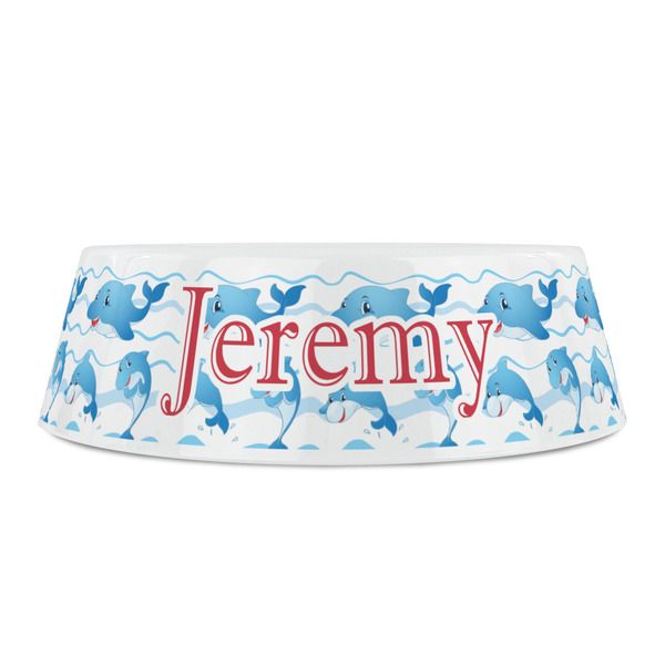 Dolphins Plastic Pet Bowls - Small - FRONT