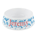 Dolphins Plastic Dog Bowl - Small (Personalized)