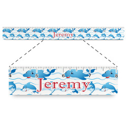Dolphins Plastic Ruler - 12" (Personalized)
