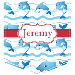 Dolphins Iron On Faux Pocket (Personalized)
